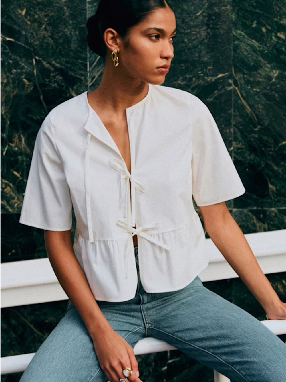 Sézane Ileana Blouse - Ecru Color